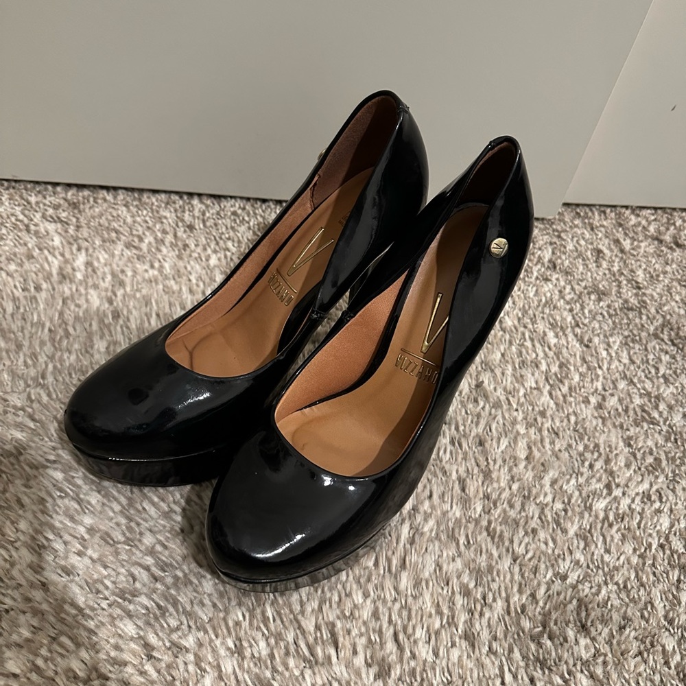 Vizzano black platform heels, okay condition